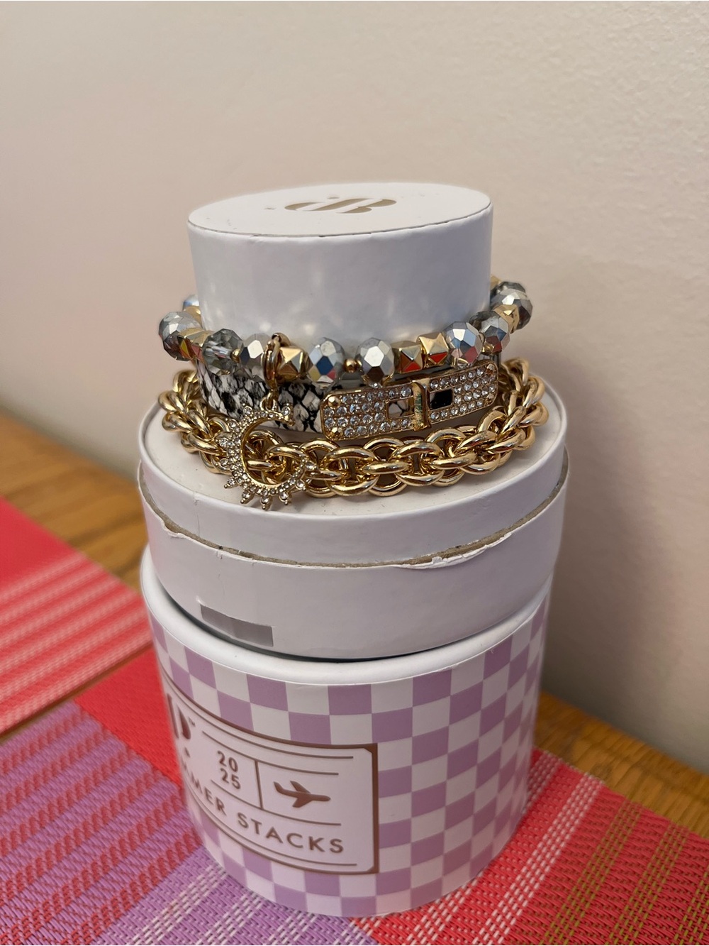 Bomb Party Gold plated Layered Bracelet Stack Spring 2025